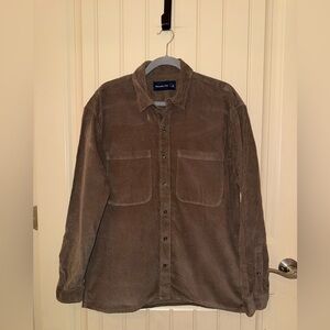 Abercrombie and Fitch Lightweight Corduroy Button Down Shirt Mens Size Large